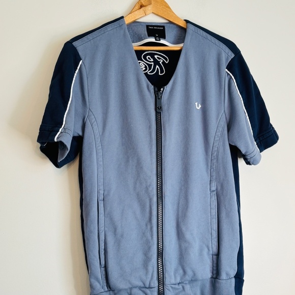 True Religion Zip Up Active Baseball Top Sweatshirt Streetwear Men's Size Small - Picture 10 of 11